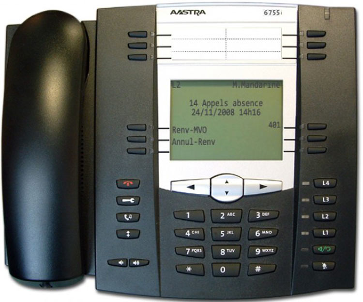 نمای روبرو Aastra 6755i IP Phone