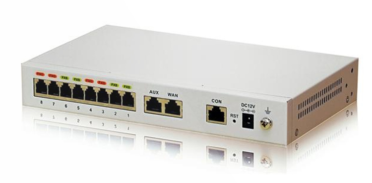 نمای پشت اتصالات Newrock MX8A-8S Gateway 