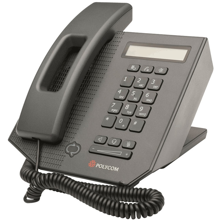 نمای روبرو سمت چپ Polycom CX300 Desktop phone