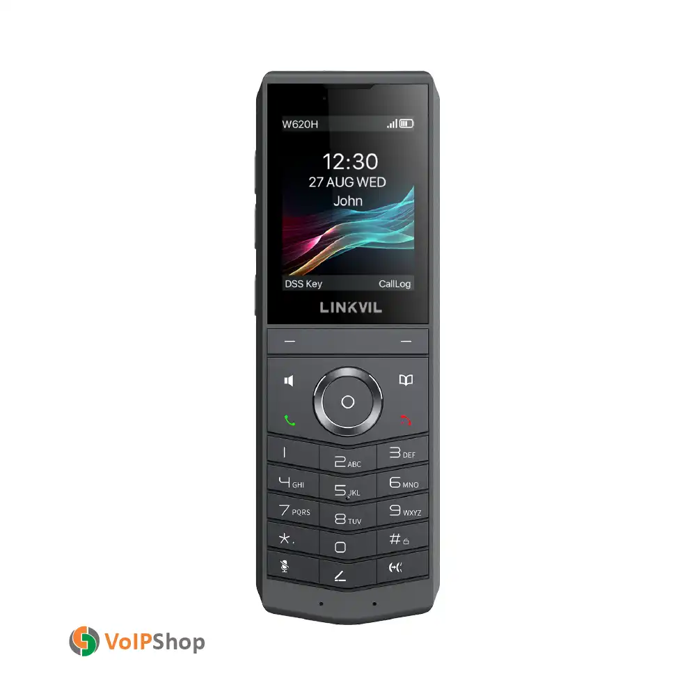تلفن تحت شبکه بیسیم Fanvil W620H با نمایشگر رنگی ، نمای باریک و دکمه های گوشی Linkvil W620H ، استفاده از تلفن وای فای Fanvil W620H در محیط اداری